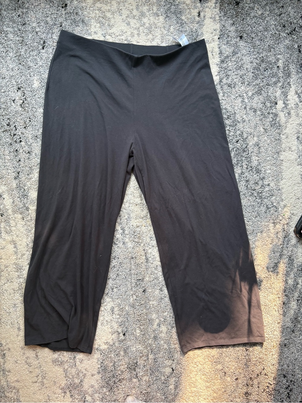 Eileen Fisher Black Capri Wide-Leg Stretch Pants